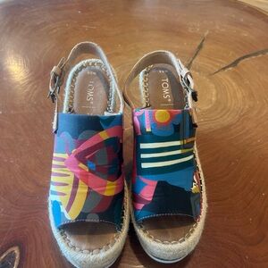 TOMS Multicolor Platform Sandals